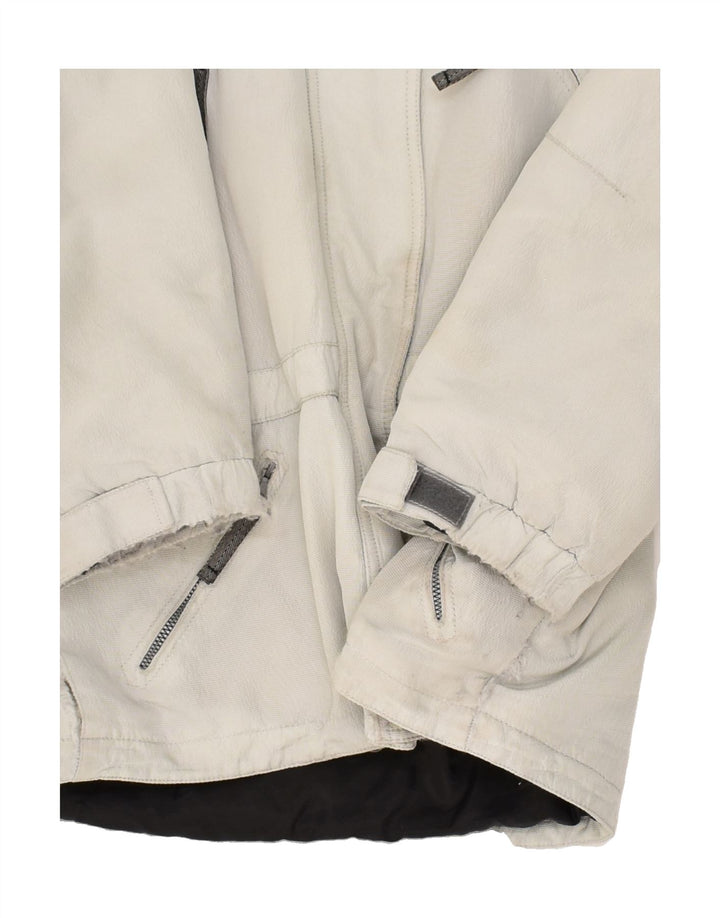 VINTAGE Womens Hooded Windbreaker Jacket EU 42 Large Grey Nylon | Vintage Vintage | Thrift | Second-Hand Vintage | Used Clothing | Messina Hembry 