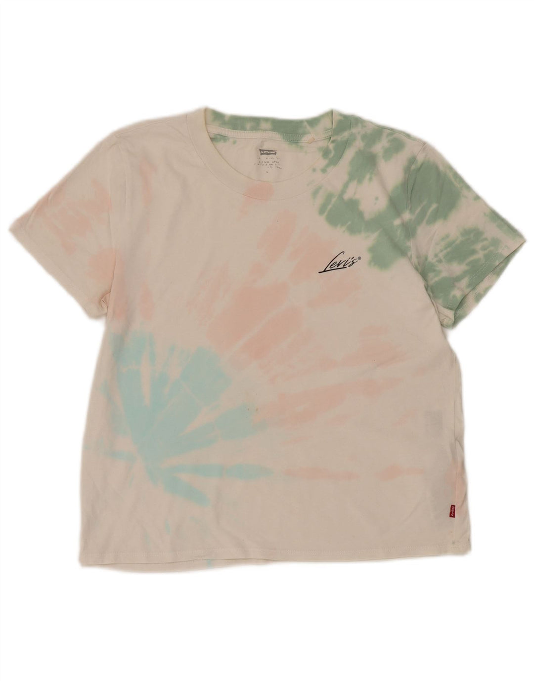 Γυναικείο T-Shirt Levi's Top UK 14 Medium White Tie Dye Cotton