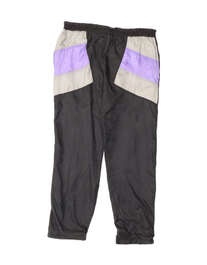 Vintage ανδρική αθλητική φόρμα παντελόνι Joggers Medium Black Colourblock Polyamide