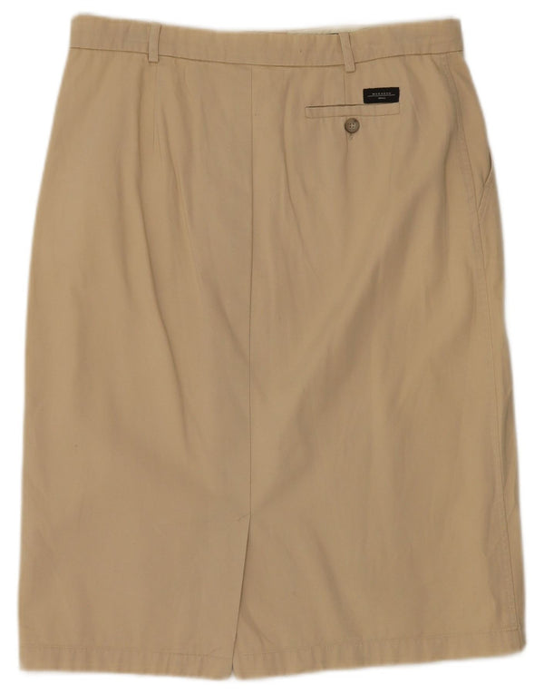 Max Mara Γυναικεία Σαββατοκύριακο ίσια φούστα UK 14 Μεγάλη W32 Μπεζ βαμβακερή