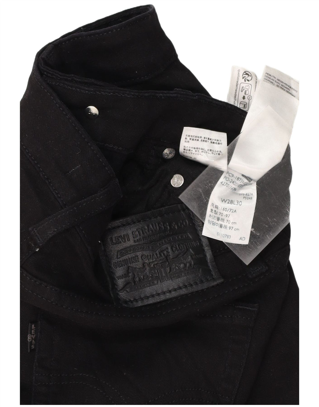 LEVI'S Γυναικείο 725 ψηλό μποτάκι τζιν W28 L30 μαύρο βαμβακερό