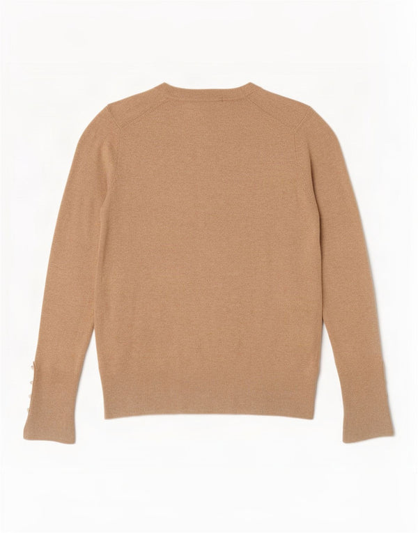 Zara Γυναικείο πουλόβερ με λαιμόκοψη UK 12 Medium Beige