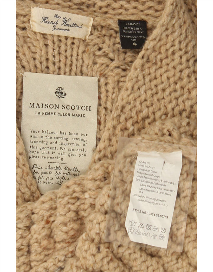 MAISON SCOTCH Γυναικεία πλεκτά από ζακέτα πουλόβερ US 4 Small Beige