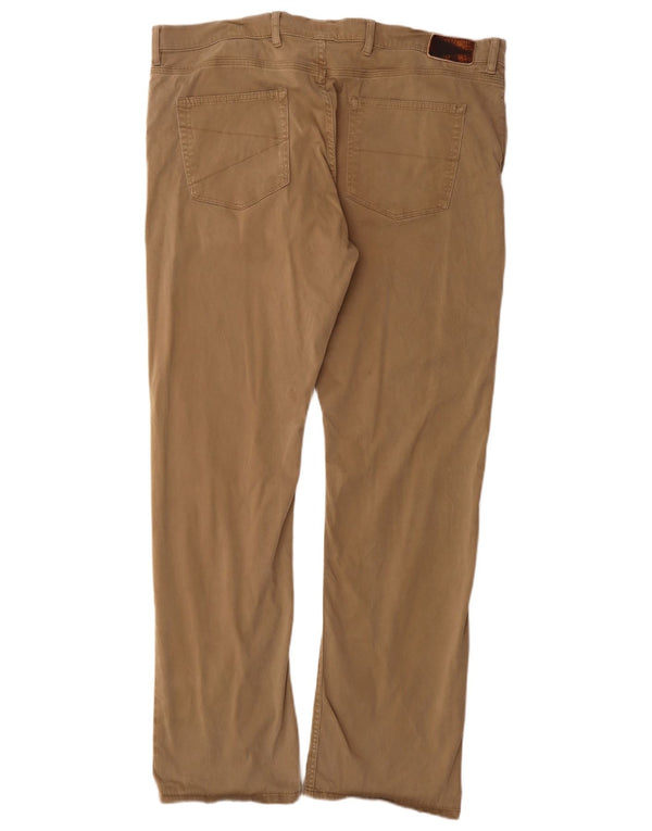 Marks & Spencer Mens Blue Harbor Bootcut Casual Παντελόνι W40 L33 Beige