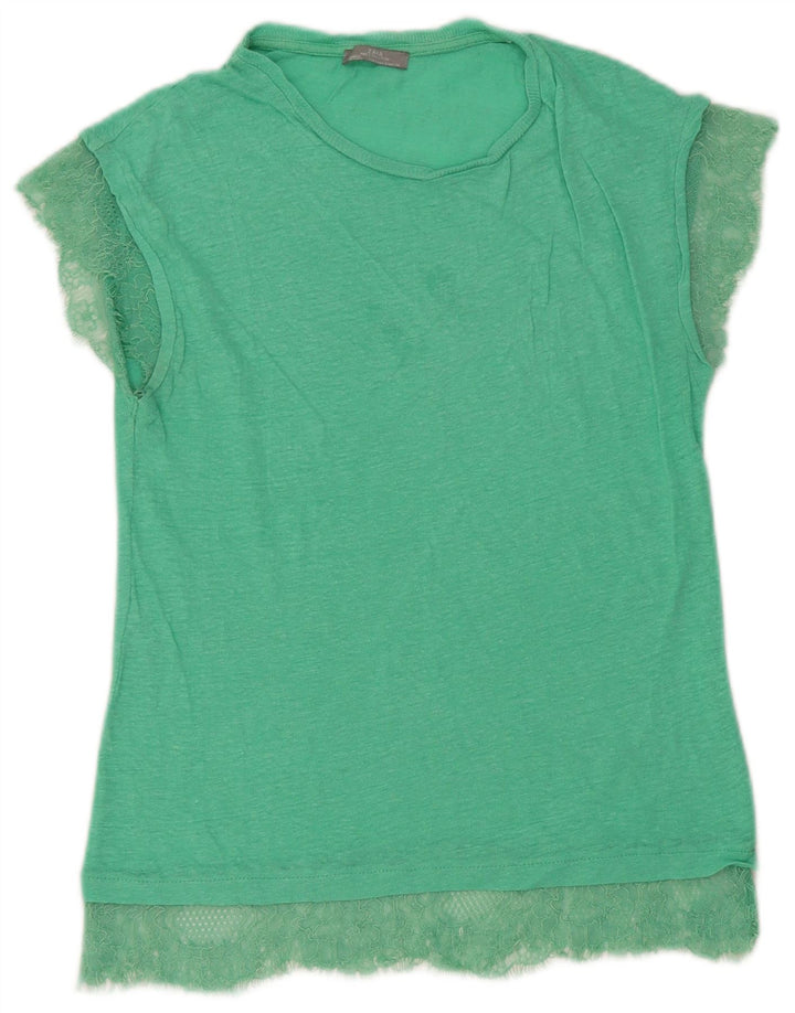 Zara Γυναικείο T-Shirt Top UK 10 Small Green