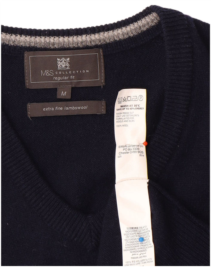 Marks & Spencer Ανδρικό φανελάκι με κανονική εφαρμογή, μεσαίο μπλε μαλλί