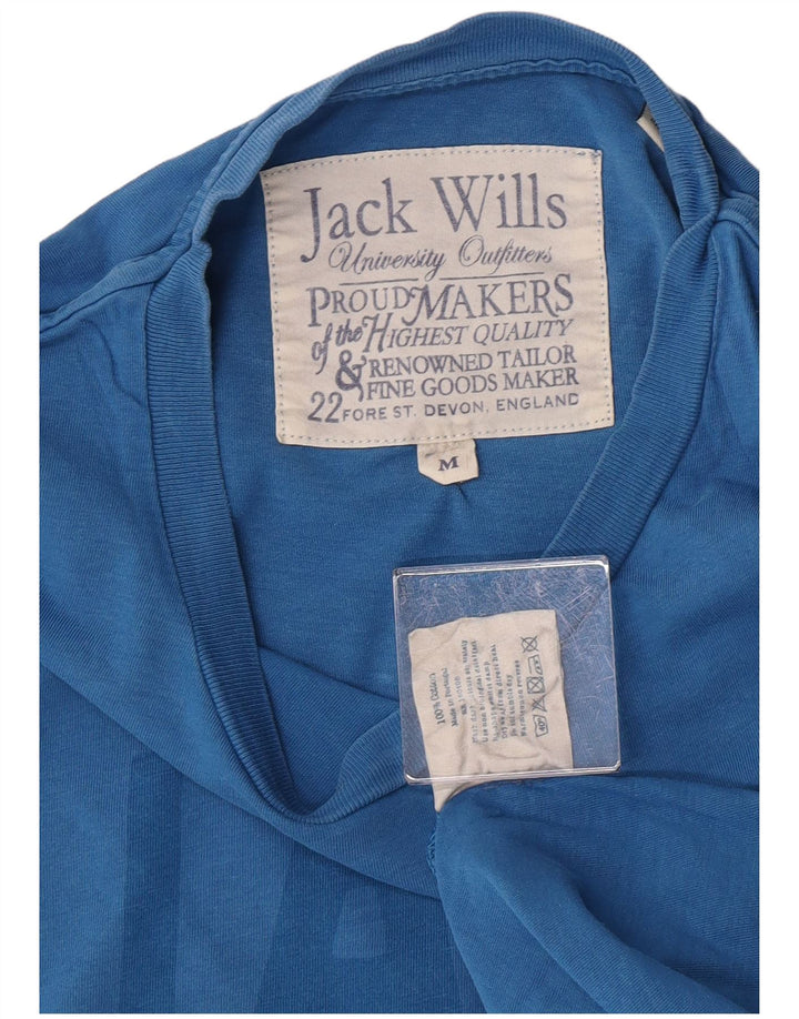 Ανδρικό γραφικό μπλουζάκι Jack Wills Μπλουζάκι από μεσαίο μπλε βαμβακερό