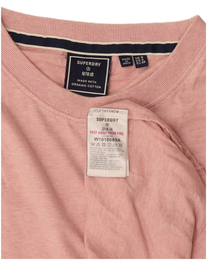 Superdry Γυναικείο T-Shirt Top UK 8 Small Pink Βαμβακερό