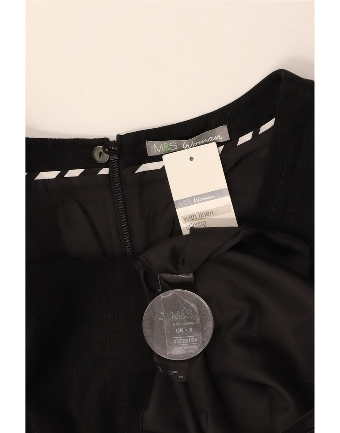 Γυναικείο φόρεμα με θήκη MARKS & SPENCER UK 8 Μικρό Μαύρο Λινό
