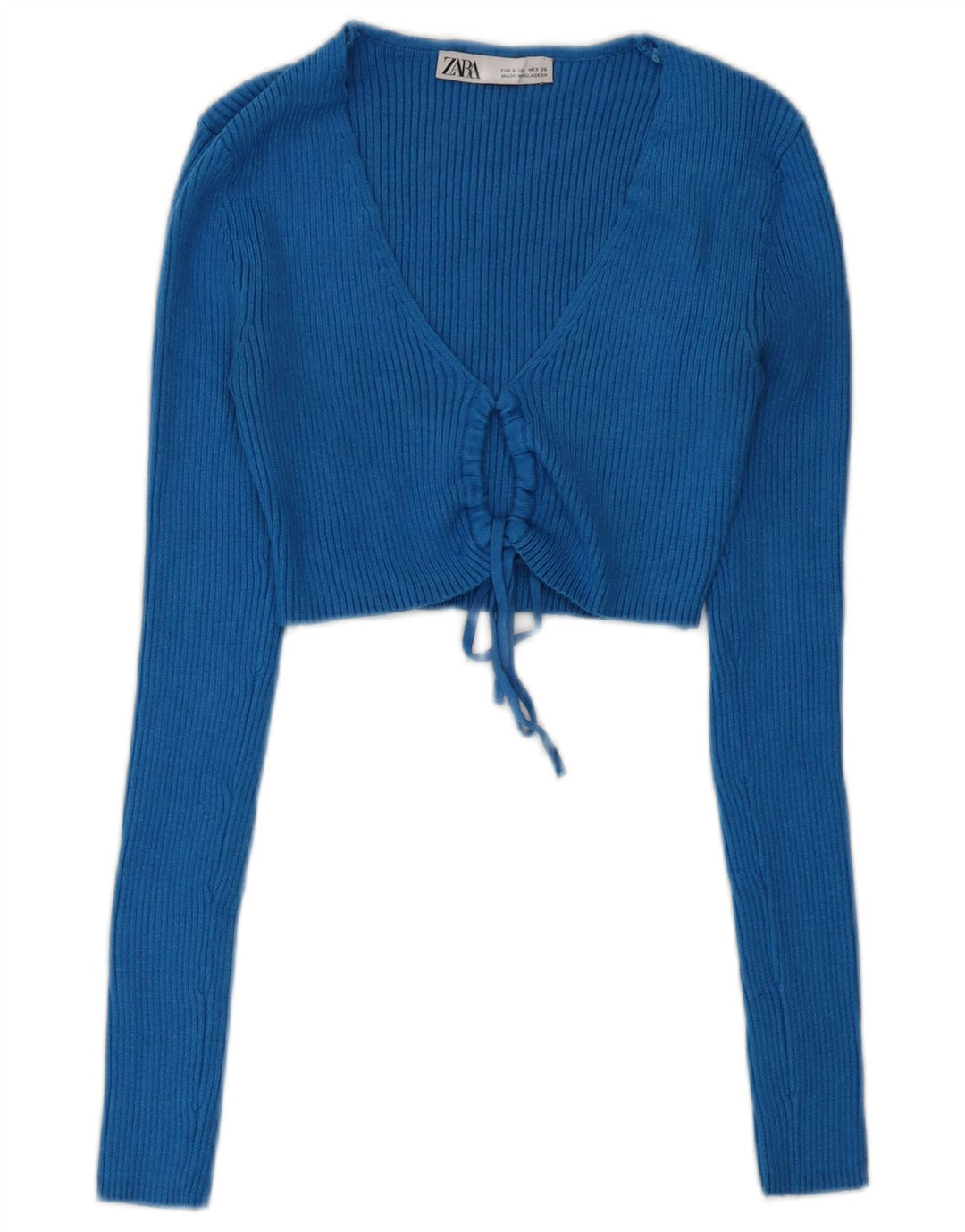 Zara Γυναικείο μακρυμάνικο τοπ UK 10 Small Blue Viscose