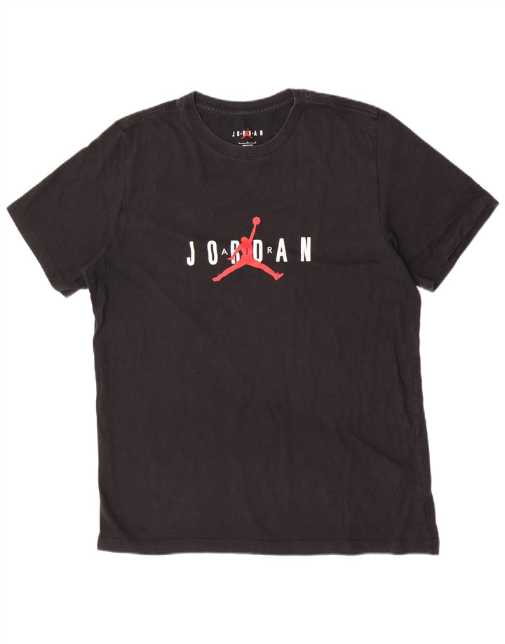 Jordan Ανδρικό γραφικό T-Shirt Top μεγάλο μαύρο βαμβακερό