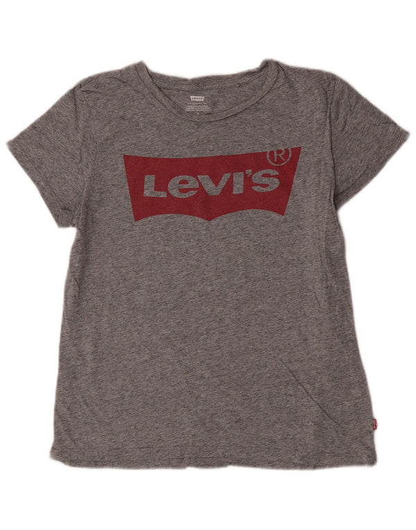 Γυναικείο γραφικό μπλουζάκι Levi's Top UK 14 μεσαίου γκρι βαμβακερό