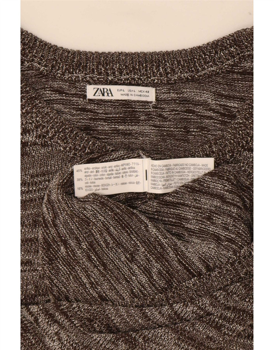 Zara ανδρικό γιλέκο Tank Top Large Grey Flecked Acrylic
