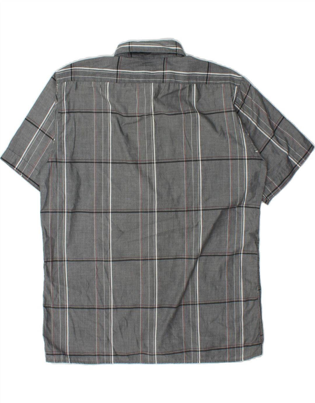 PIERRE CARDIN Mens Short Sleeve Shirt Large Grey Check Cotton Vintage Pierre Cardin and Second-Hand Pierre Cardin from Messina Hembry 