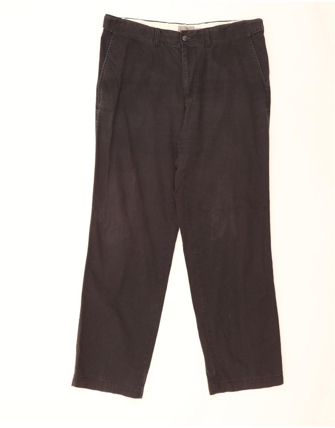 Marks & Spencer Ανδρικό παντελόνι Chino Regular W36 L31 Μαύρο βαμβακερό