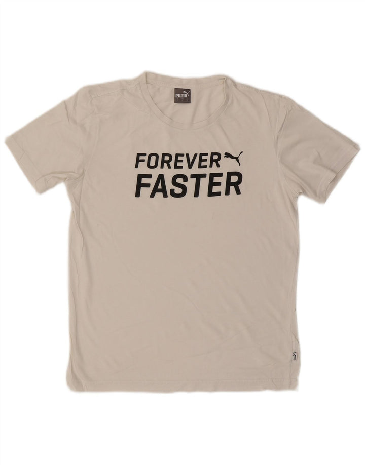 Ανδρικό γραφικό μπλουζάκι PUMA Top Small White