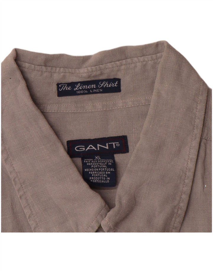 Ανδρικό πουκάμισο Gant XL Γκρι Λινό