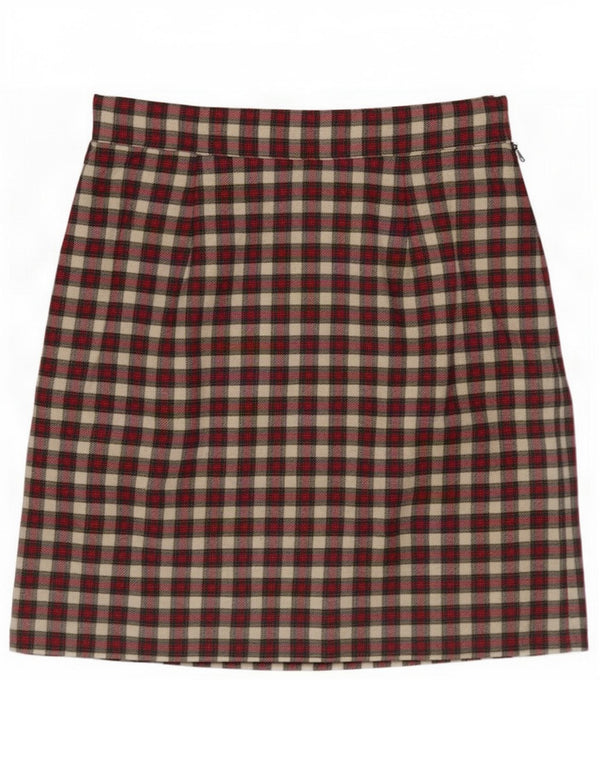 Emozioni Womens Mini Skirt IT 42 Medium W28 Red Check Wool