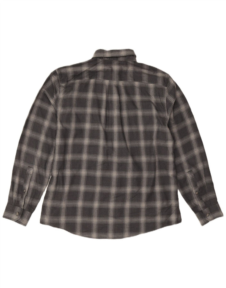 Eddie Bauer Ανδρικό φανελένιο πουκάμισο μεγάλο μπλε ναυτικό καρό πολυεστέρα