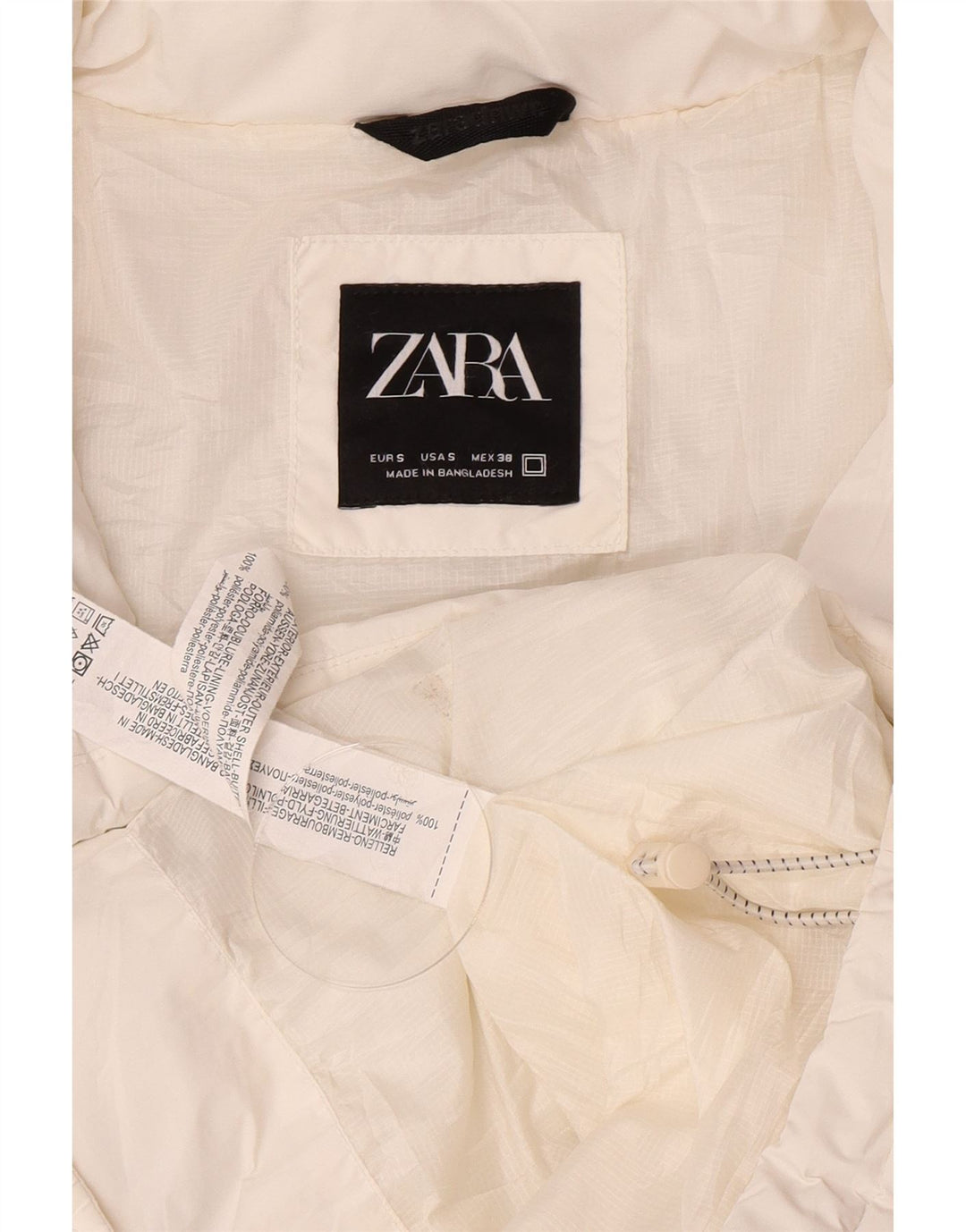 Zara Ανδρικό μπουφάν με επένδυση UK 36 Small White Polyester