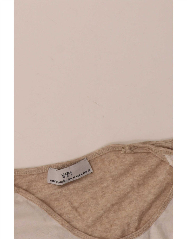 Γυναικείο T-Shirt Zara Top UK 14 Medium White Colourblock