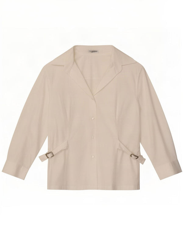 Naracamicie Womens 3/4 Sleeve Shirt UK 14 Medium White