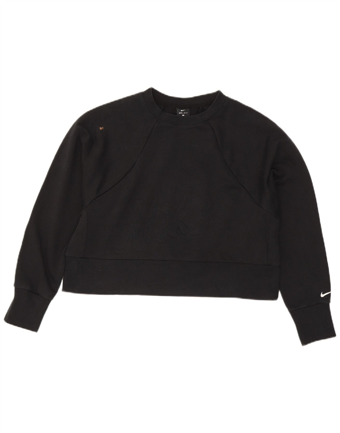 Γυναικεία φούτερ Nike Crop Graphic Jumper UK 14 Medium Black Polyester