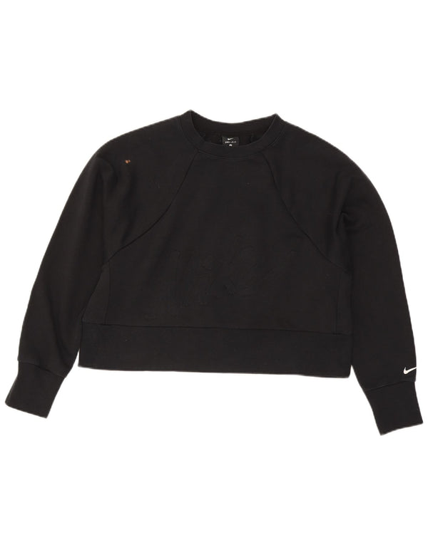 Γυναικεία φούτερ Nike Crop Graphic Jumper UK 14 Medium Black Polyester