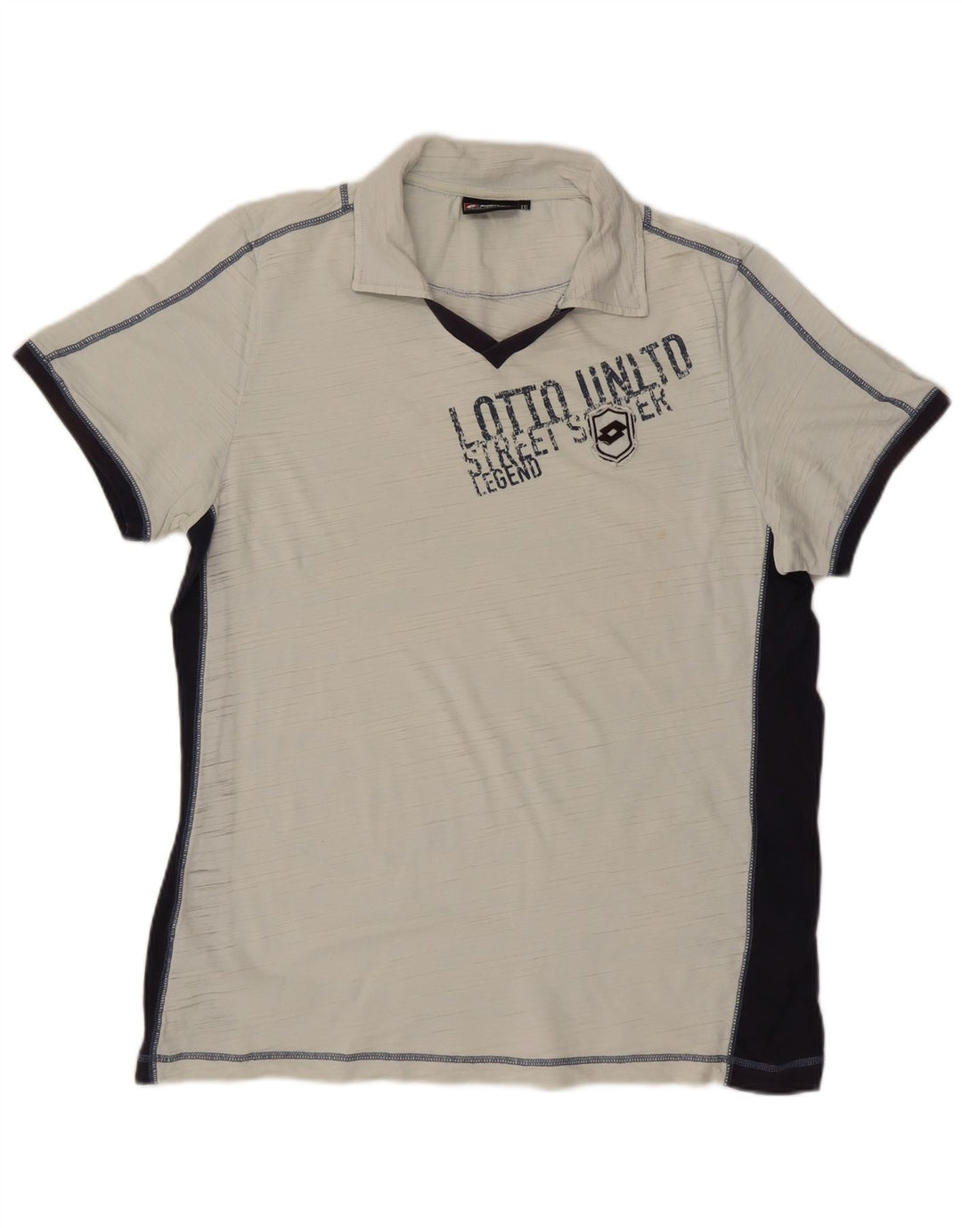 Ανδρικό γραφικό πόλο μπλουζάκι Lotto 2XL Λευκό, βαμβακερό