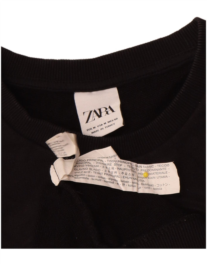 Ανδρικό γραφικό φούτερ Zara, μεσαίο μαύρο, βαμβακερό