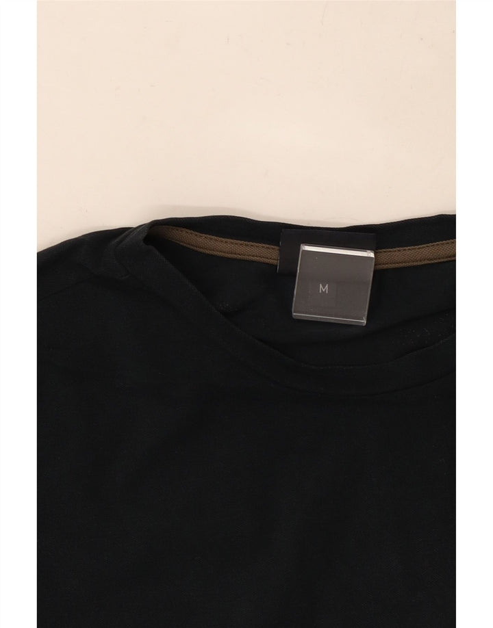 TRUSSARDI JEANS Ανδρικό γραφικό T-Shirt Top Μεσαίο μαύρο βαμβακερό