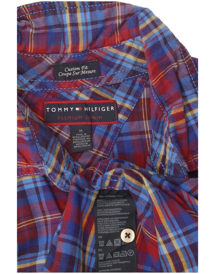 Ανδρικό φανελένιο πουκάμισο Tommy Hilfiger με προσαρμοσμένη εφαρμογή, μεσαίο μπλε βαμβακερό