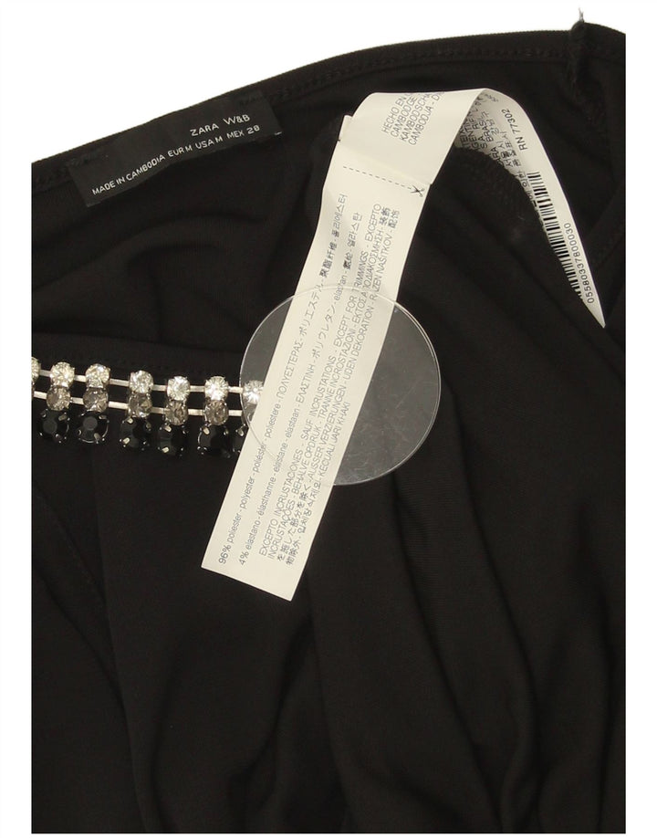 Zara Γυναικείο Maxi Φόρεμα UK 12 Medium Black Polyester