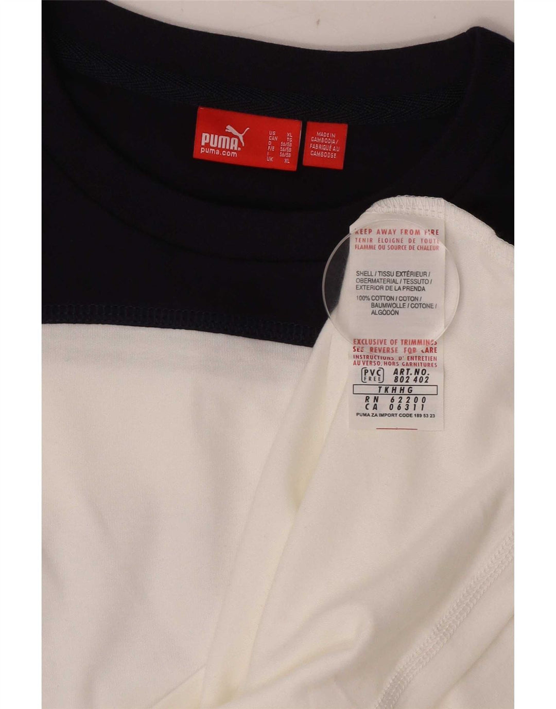 Ανδρικό γραφικό μπλουζάκι Puma, μακρυμάνικο XL, λευκό βαμβακερό