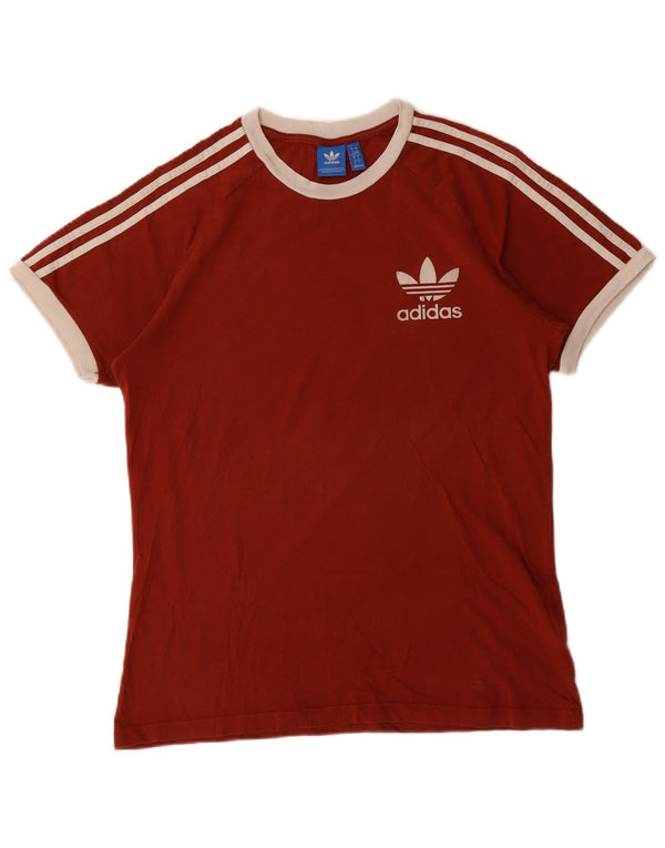 Ανδρικό T-Shirt Adidas Top μεγάλο μπορντό βαμβακερό