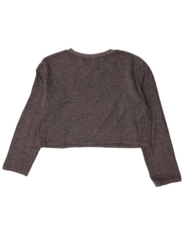 Zara Γυναικείο τοπ μακρυμάνικο UK 10 Small γκρι βαμβακερό