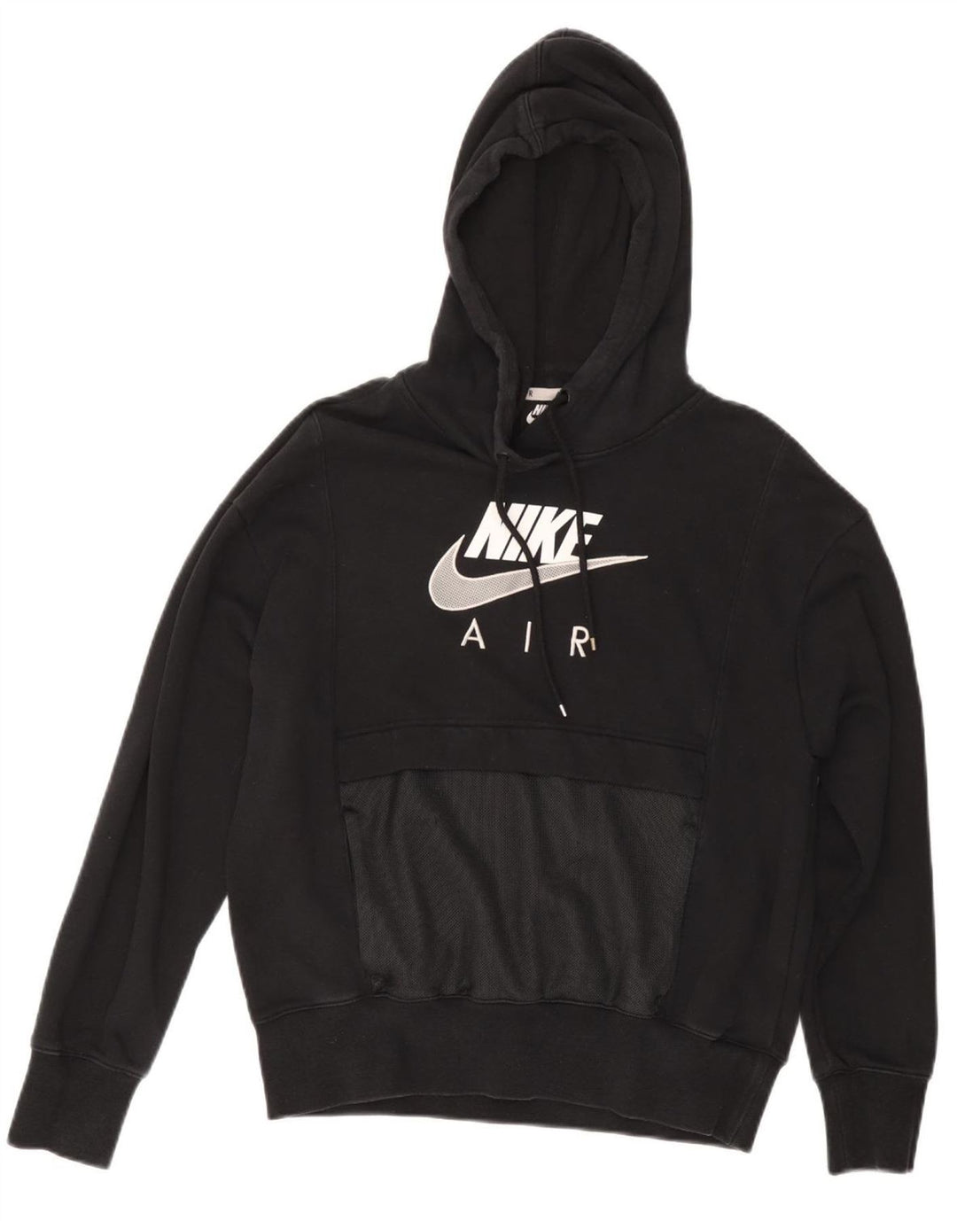 NIKE Γυναικείο Air Oversized Graphic Hoodie Jumper UK 6 XS Μαύρο βαμβακερό