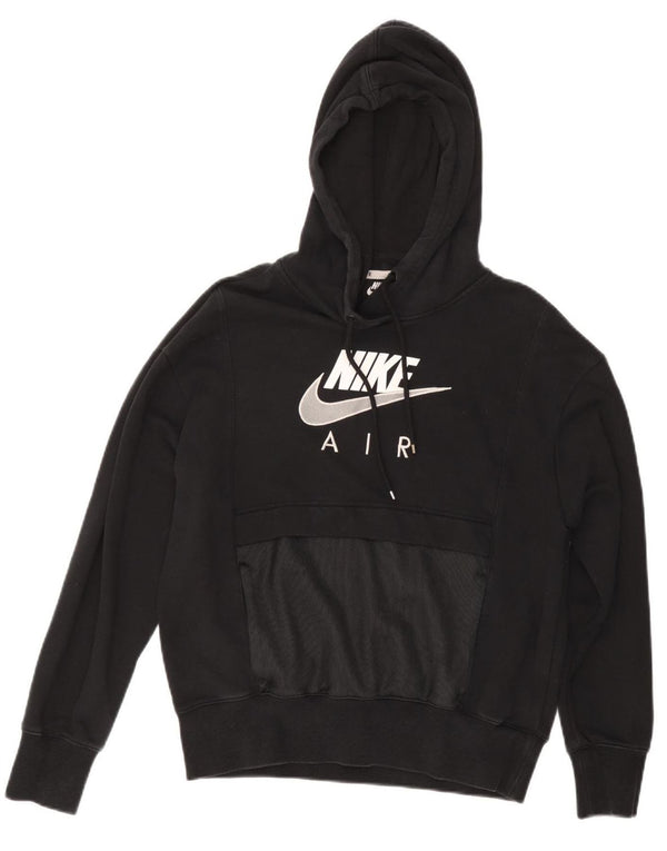 NIKE Γυναικείο Air Oversized Graphic Hoodie Jumper UK 6 XS Μαύρο βαμβακερό