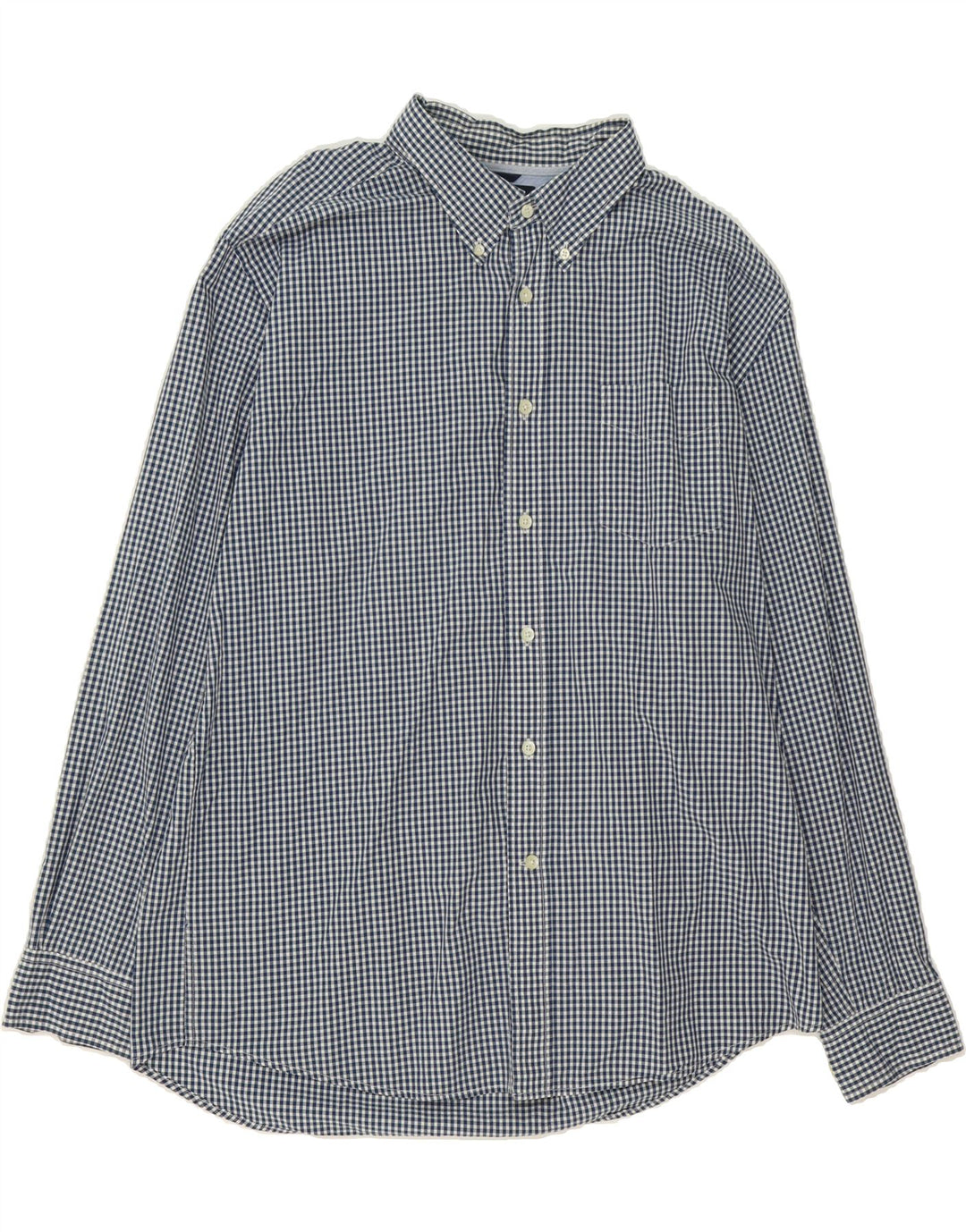 TOMMY HILFIGER Mens Shirt XL Navy Blue Check Cotton Vintage Tommy Hilfiger and Second-Hand Tommy Hilfiger from Messina Hembry 