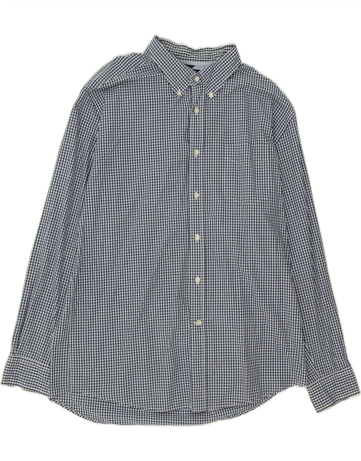 TOMMY HILFIGER Mens Shirt XL Navy Blue Check Cotton Vintage Tommy Hilfiger and Second-Hand Tommy Hilfiger from Messina Hembry 