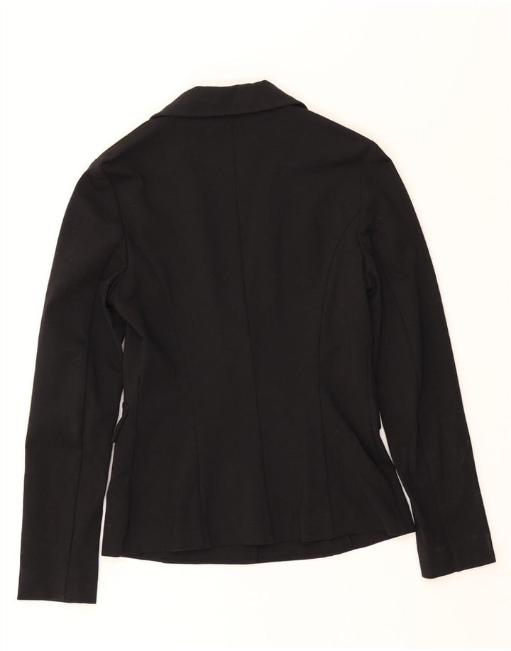 BENETTON Womens 1 Button Blazer Jacket UK 8 Small Black Viscose Vintage Benetton and Second-Hand Benetton from Messina Hembry 