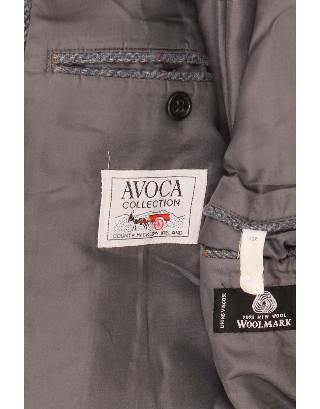 Avoca Ανδρικό σακάκι σακάκι με 3 κουμπιά UK 42 XL Γκρι μαλλί
