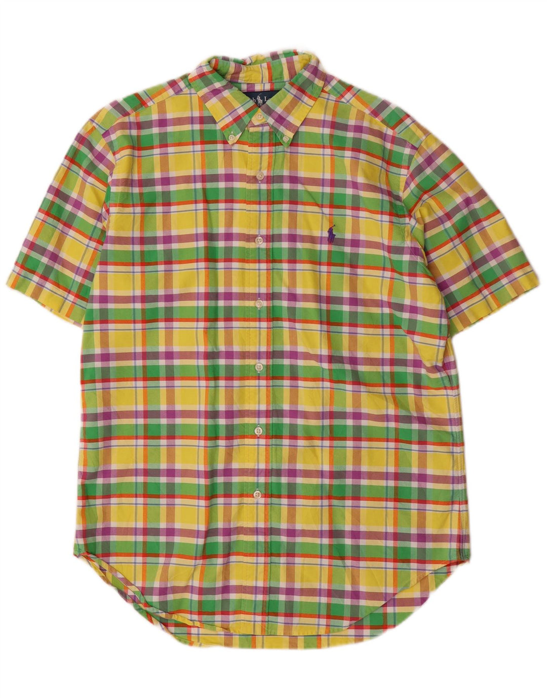 RALPH LAUREN Ανδρικό κοντομάνικο πουκάμισο Classic Fit Medium Yellow Check