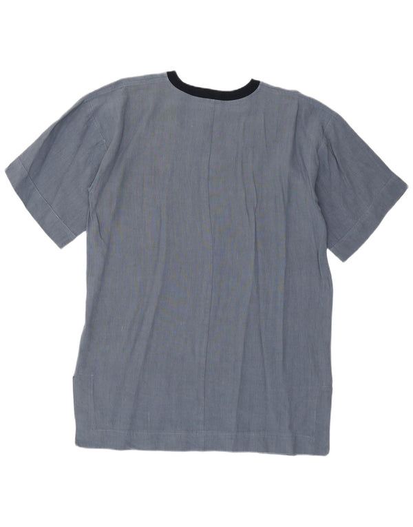Vintage Γυναικείο Longline γραφικό T-Shirt Top UK 14 Medium Blue Retro