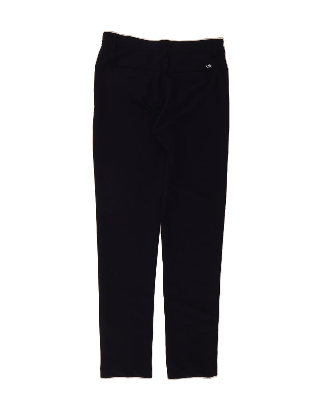 CALVIN KLEIN Womens Slim Casual Trousers W30 L31 Navy Blue Polyester Vintage Calvin Klein and Second-Hand Calvin Klein from Messina Hembry 