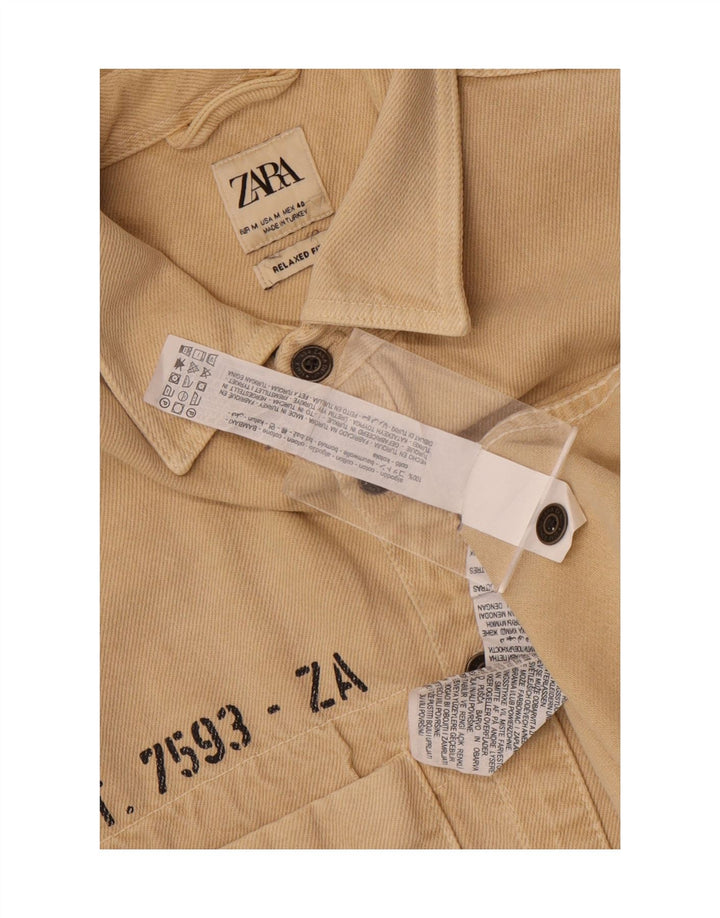 Ανδρικό πουκάμισο Zara Graphic Relaxed Fit Medium Beige Βαμβακερό