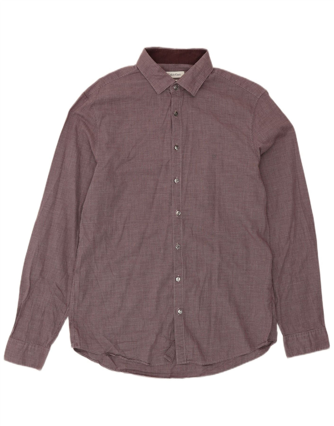 CALVIN KLEIN Ανδρικό πουκάμισο Slim Fit Μέγεθος 41 16 Large Maroon Houndstooth