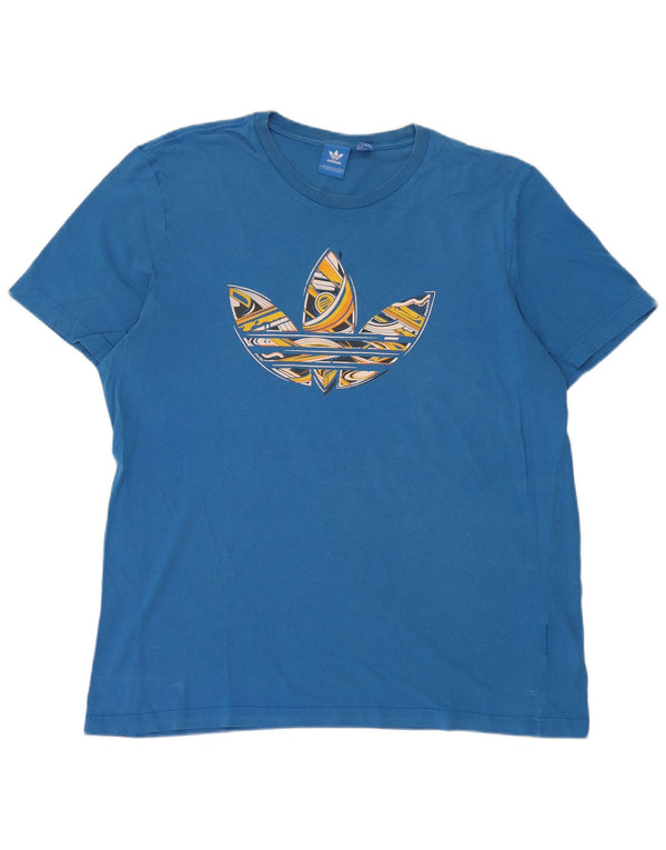 Adidas Γυναικείο T-Shirt Top UK 18 XL Μπλε βαμβακερό