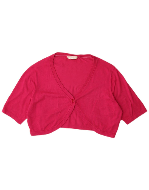 Marks & Spencer Γυναικείο κοντομάνικο πουλόβερ ζακέτα Bolero UK 18 XL Ροζ