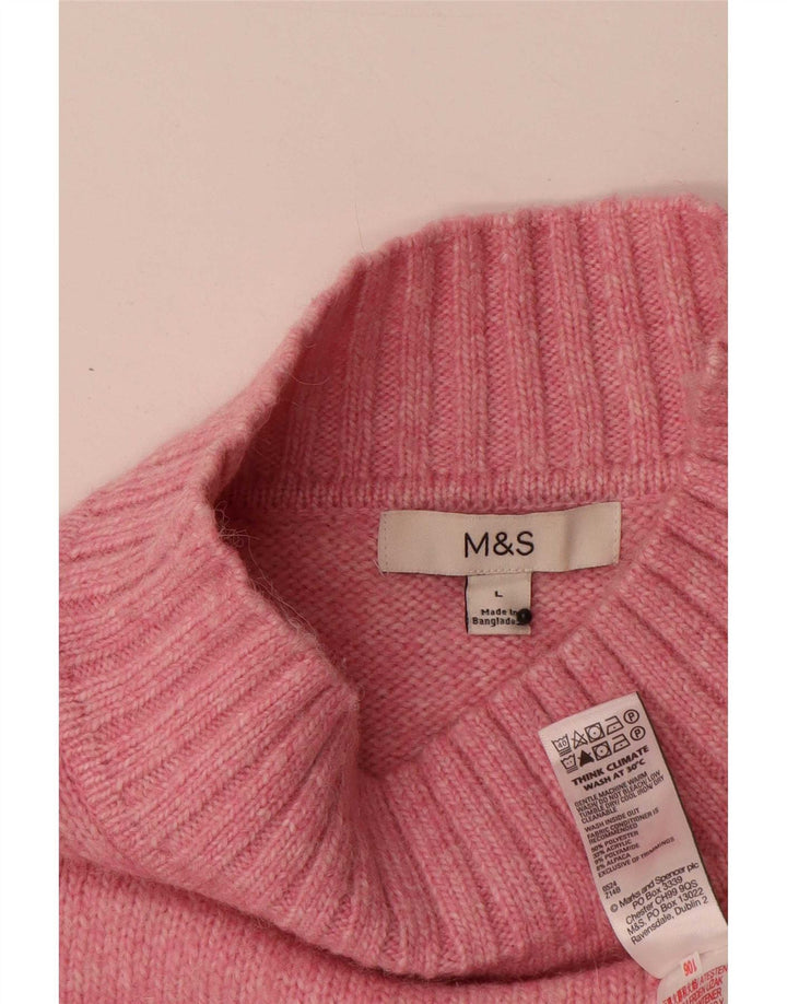 Marks & Spencer Γυναικείο πουλόβερ με λαιμό χελώνα UK 16 μεγάλο ροζ